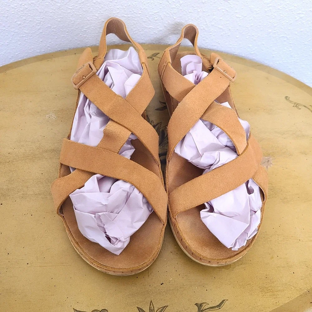 Chaco Wayfarer US 11 Tan Brown Soft Leather Strappy Sandals Boho Casual Beachy - Picture 10 of 10